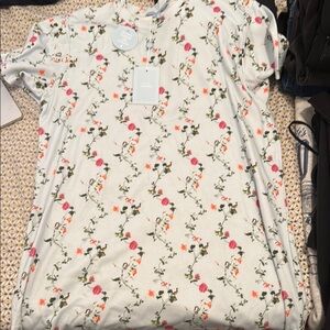 NEW WITH TAGS Hill House L short sleeve floral night gown